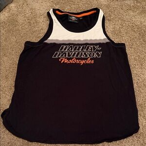 Harley-Davidson Black and White Tank Top 🧡